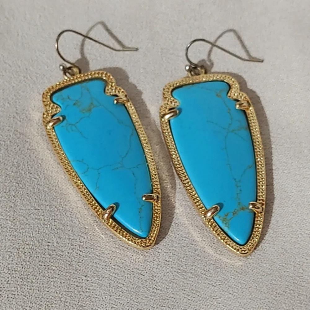 Kendra Scott Turquoise Skylar Earrings - Picture 1 of 3